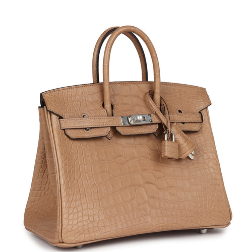 Hermès Birkin 25 Chai Matte Faux Leather Palladium Hardware