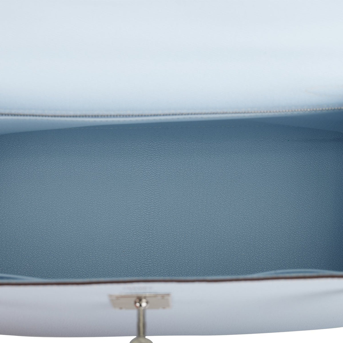 Hermès Kelly Sellier 28 Bleu Brume Epsom Palladium Hardware