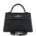 Hermès Special Order (HSS) Kelly Sellier 20 Black Chevre Mysore Palladium Hardware