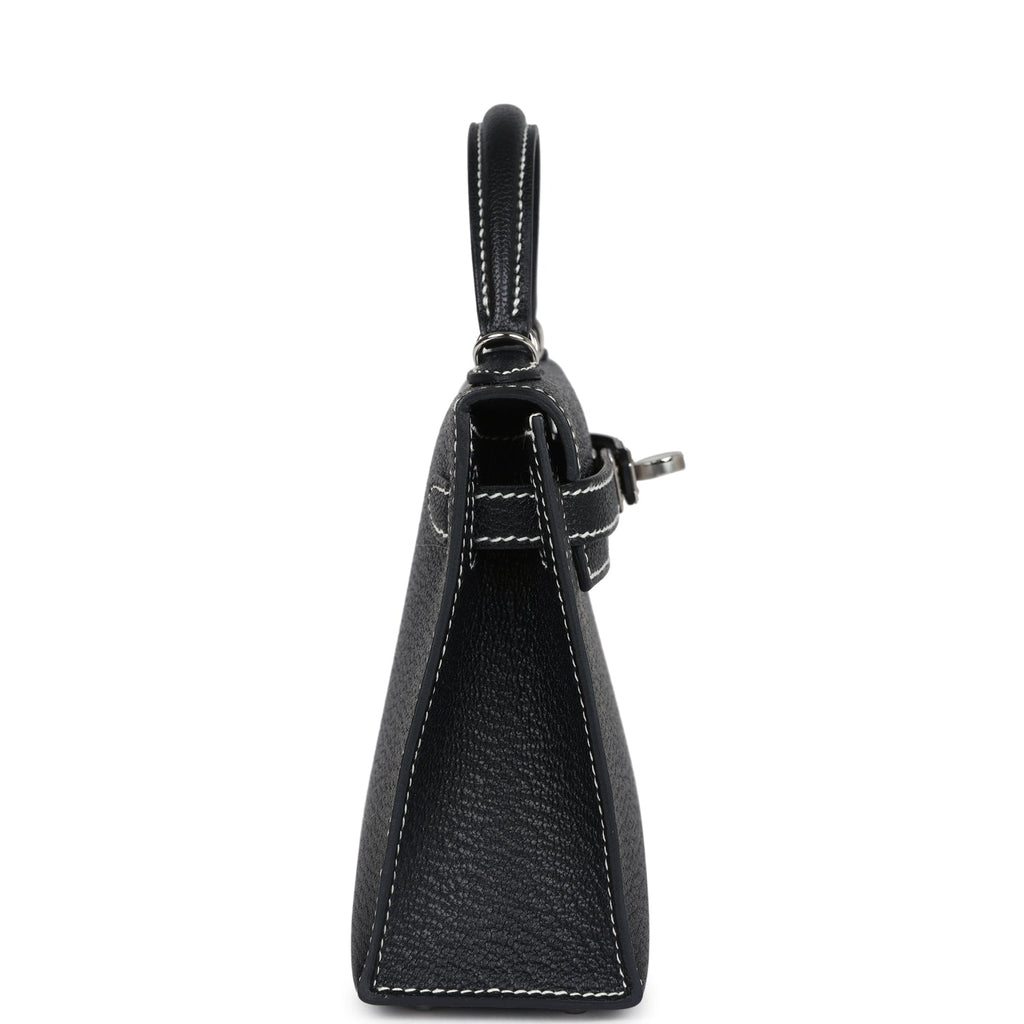 Hermès Special Order (HSS) Kelly Sellier 20 Black Chevre Mysore Palladium Hardware