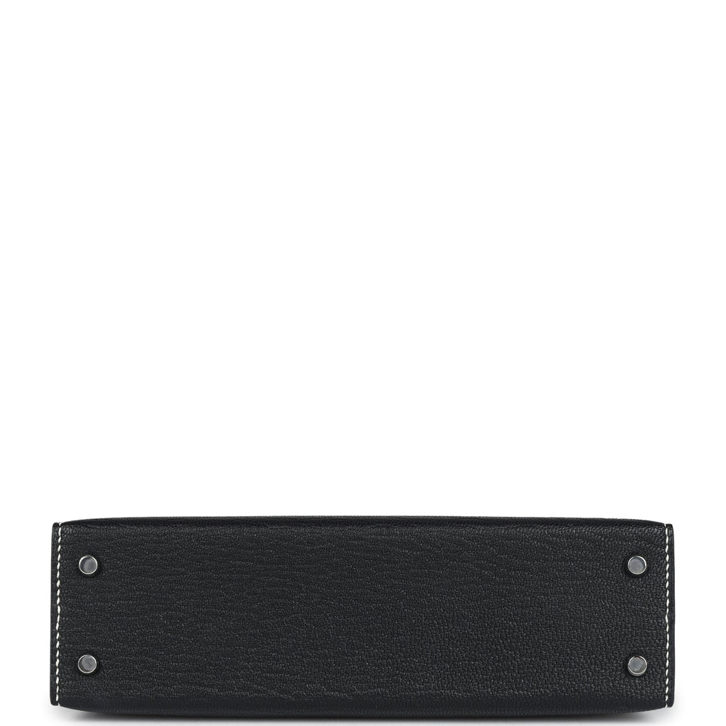 Hermès Special Order (HSS) Kelly Sellier 20 Black Chevre Mysore Palladium Hardware