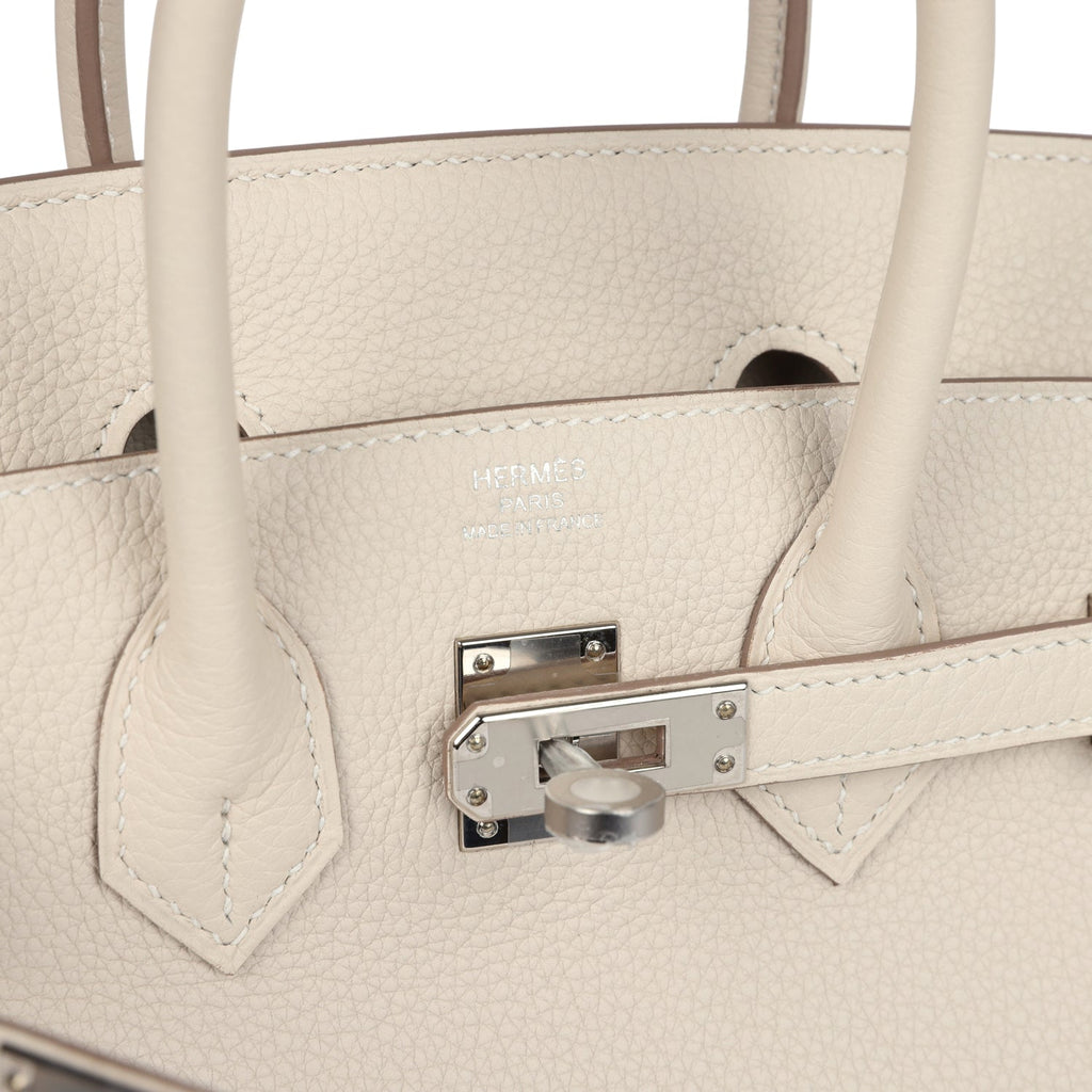 Hermès Birkin 25 Craie Togo Palladium Hardware