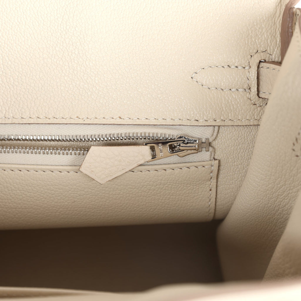 Hermès Birkin 25 Craie Togo Palladium Hardware
