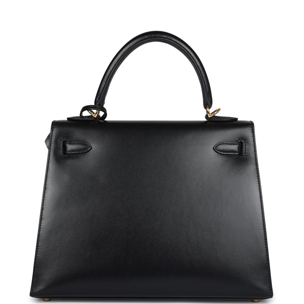 Hermès Kelly Sellier 25 Black Box Gold Hardware