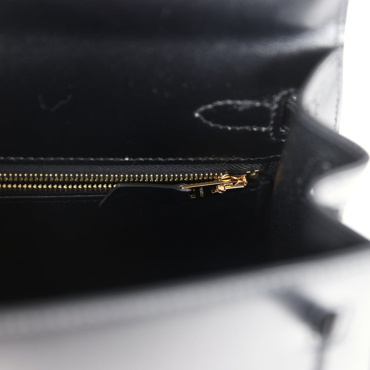 Hermès Kelly Sellier 25 Black Box Gold Hardware