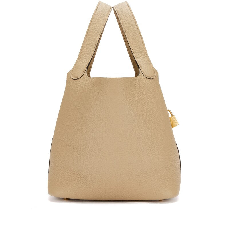 Hermès Beige Marfa Clemence Picotin Lock 22 Gold Hardware