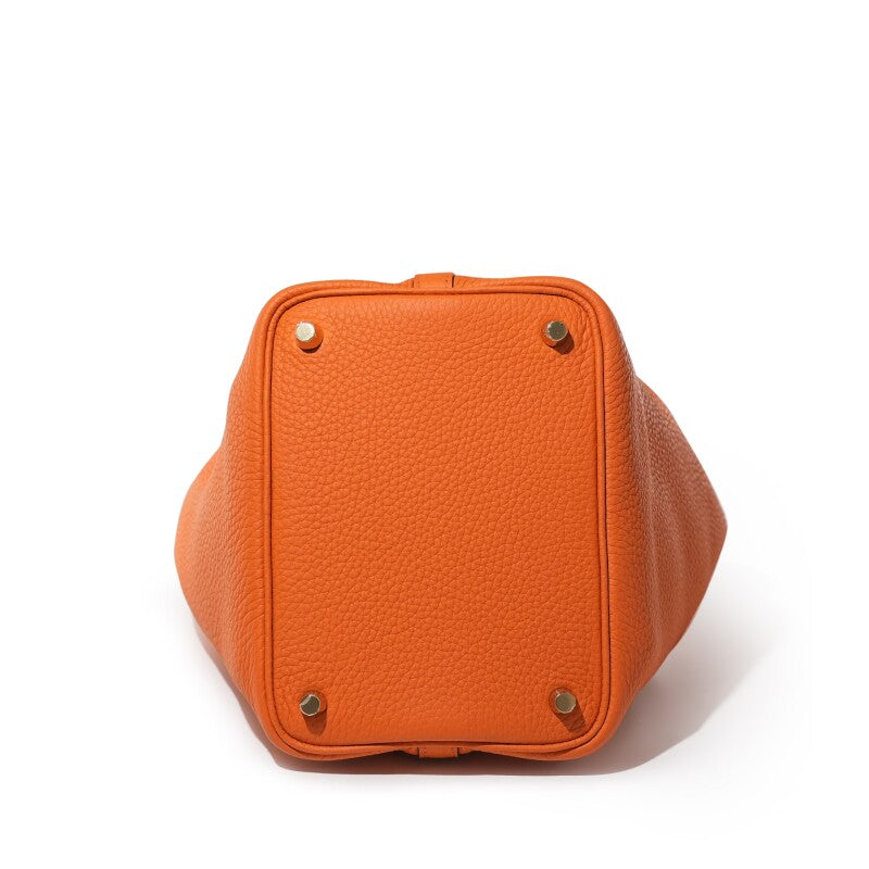 Hermès Orange Clemence Picotin Lock 18 Gold Hardware
