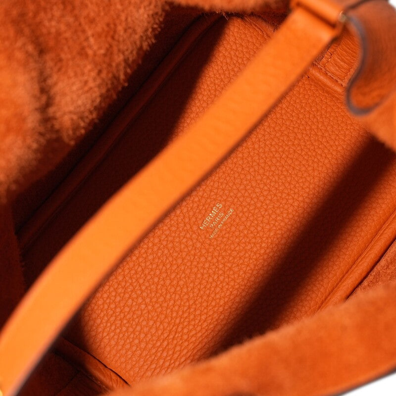 Hermès Orange Clemence Picotin Lock 18 Gold Hardware