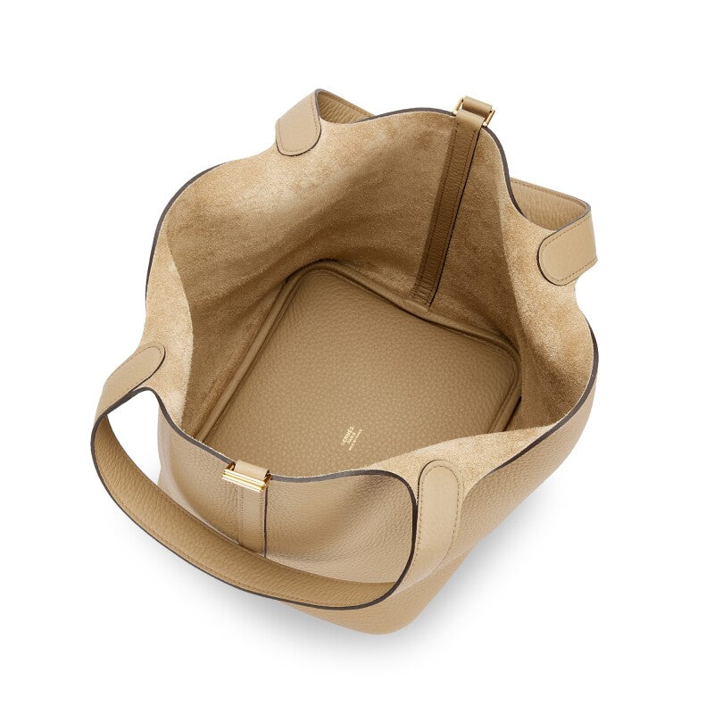 Hermès Beige Marfa Clemence Picotin Lock 22 Gold Hardware