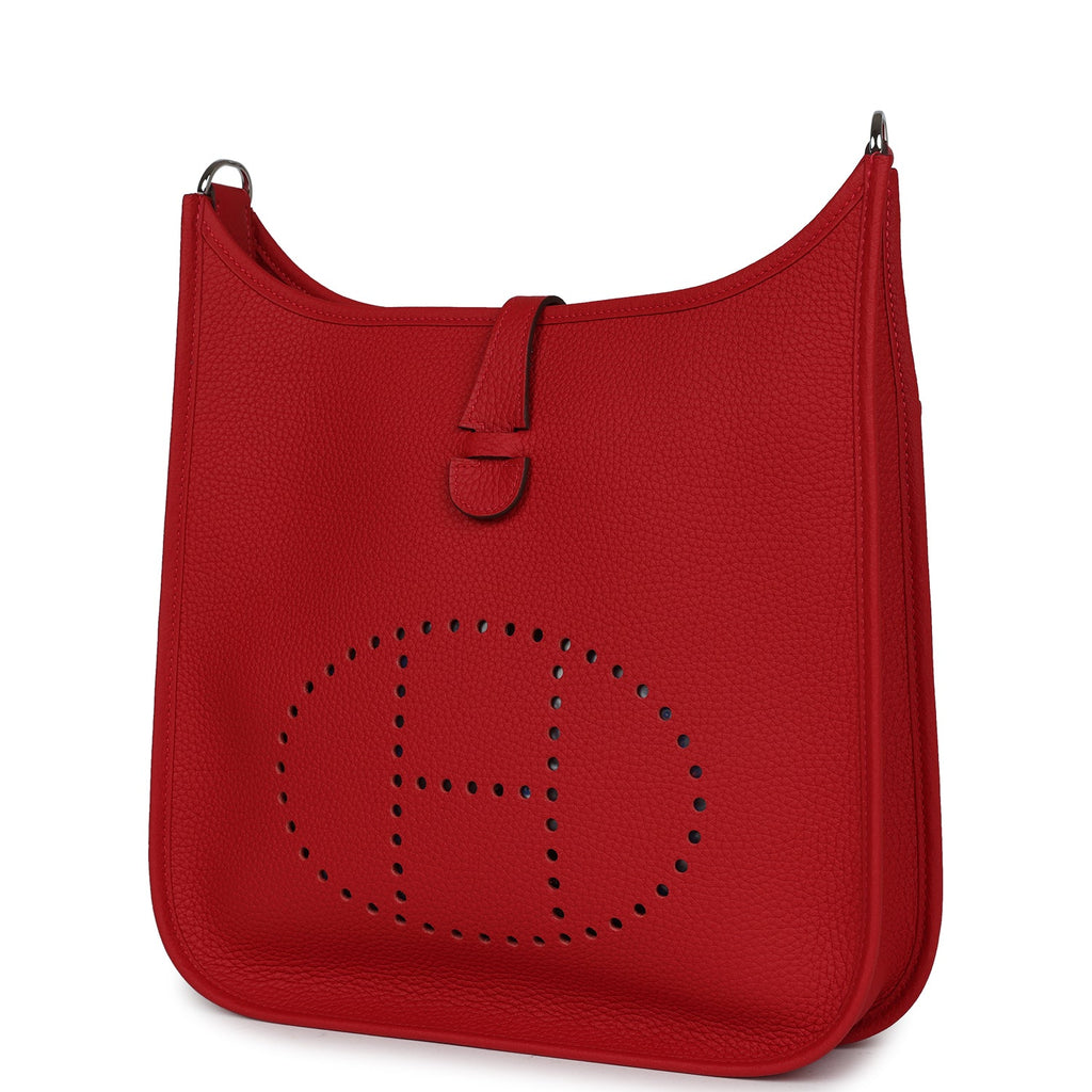 Hermès Evelyne III PM Vermillion Clemence Palladium Hardware