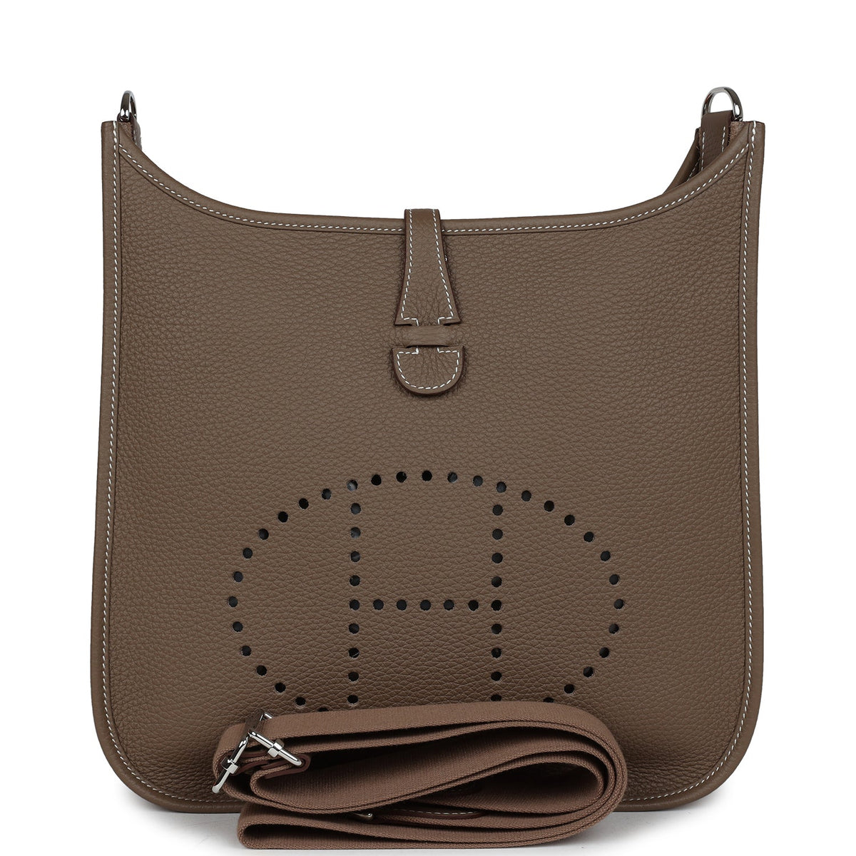 Hermès Evelyne III PM Etoupe Clemence Palladium Hardware