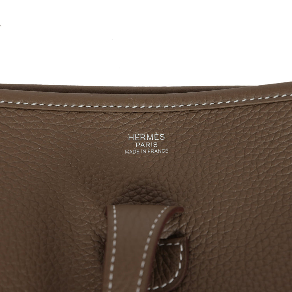 Hermès Evelyne III PM Etoupe Clemence Palladium Hardware