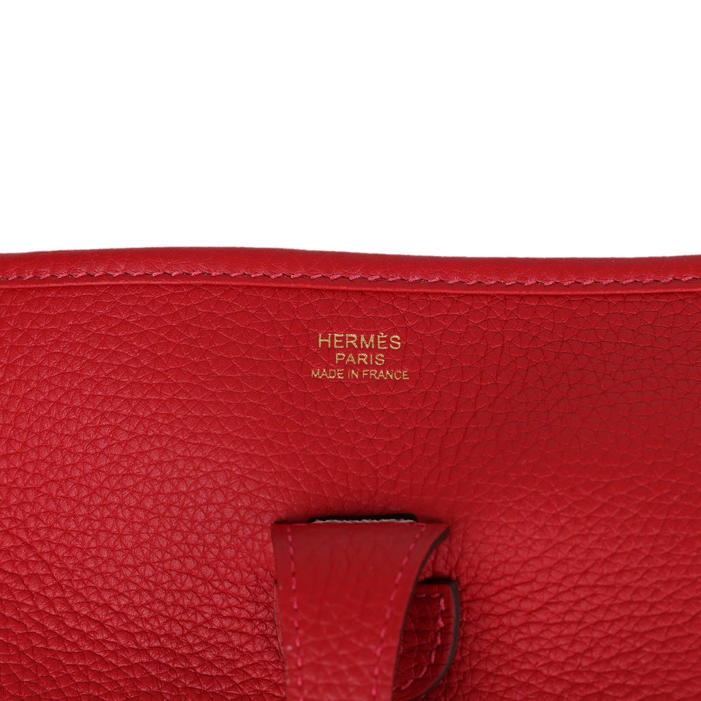 Hermès Evelyne III PM Vermillon Clemence Gold Hardware