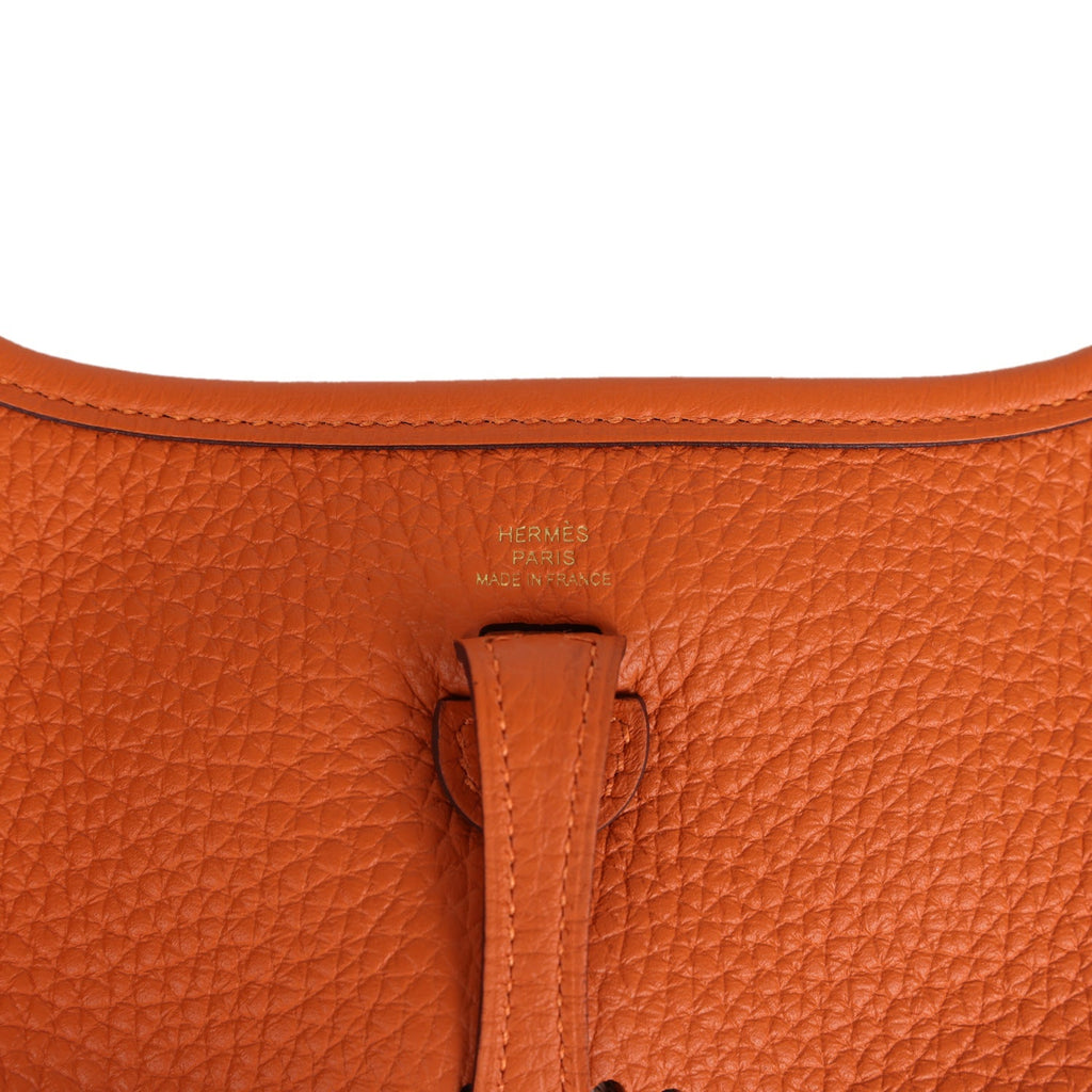 Hermès Evelyne TPM Orange Clemence Gold Hardware