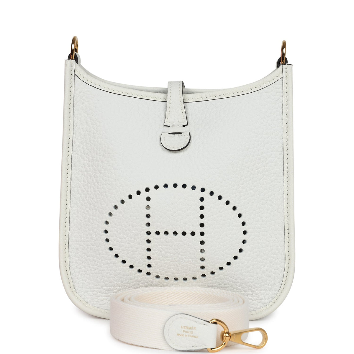 Hermès Evelyne TPM New White Clemence Gold Hardware