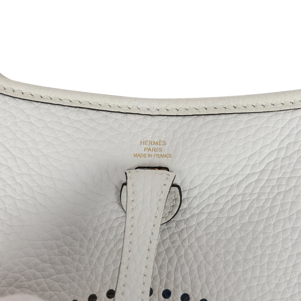 Hermès Evelyne TPM New White Clemence Gold Hardware