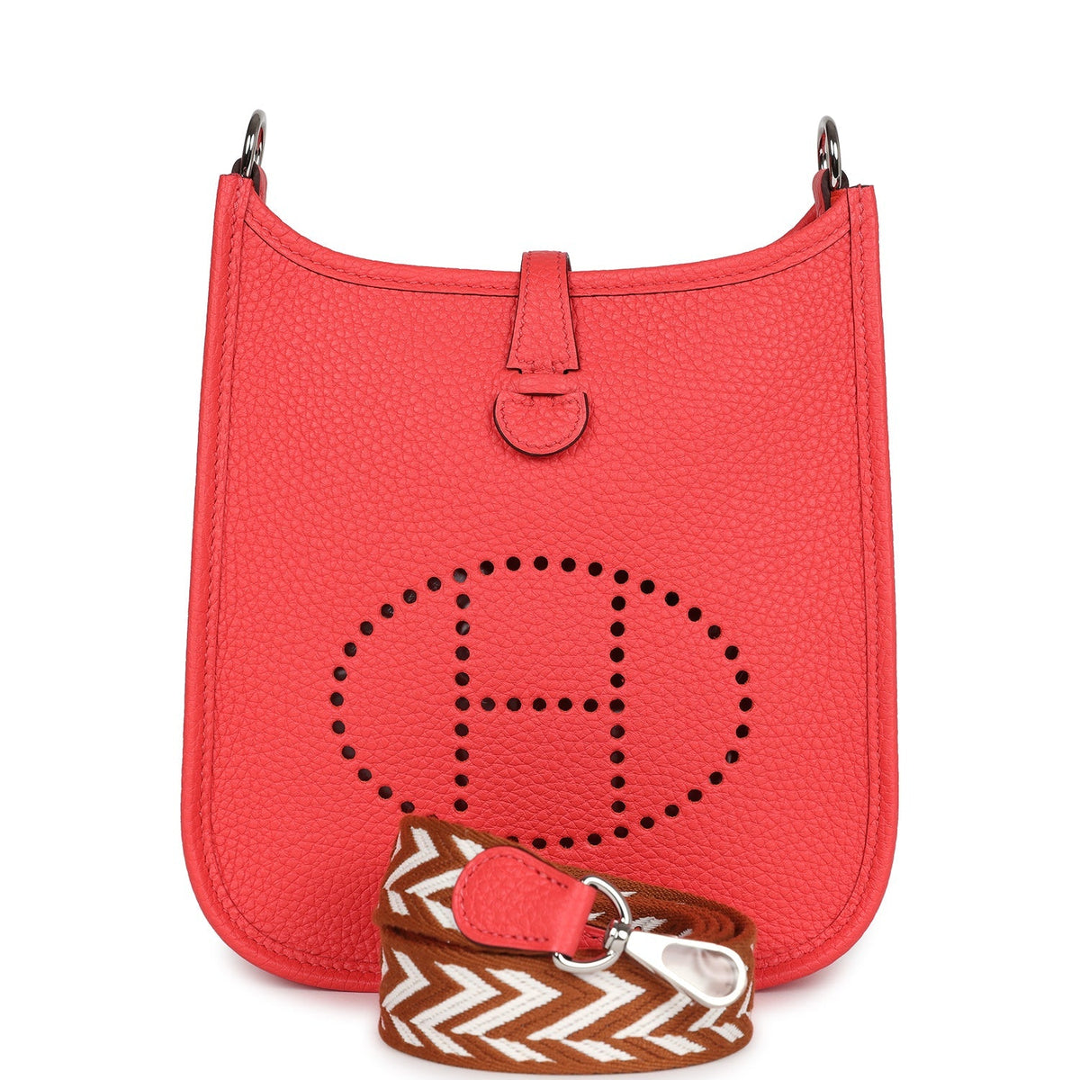 Hermès Evelyne TPM Rose Texas Clemence Palladium Hardware
