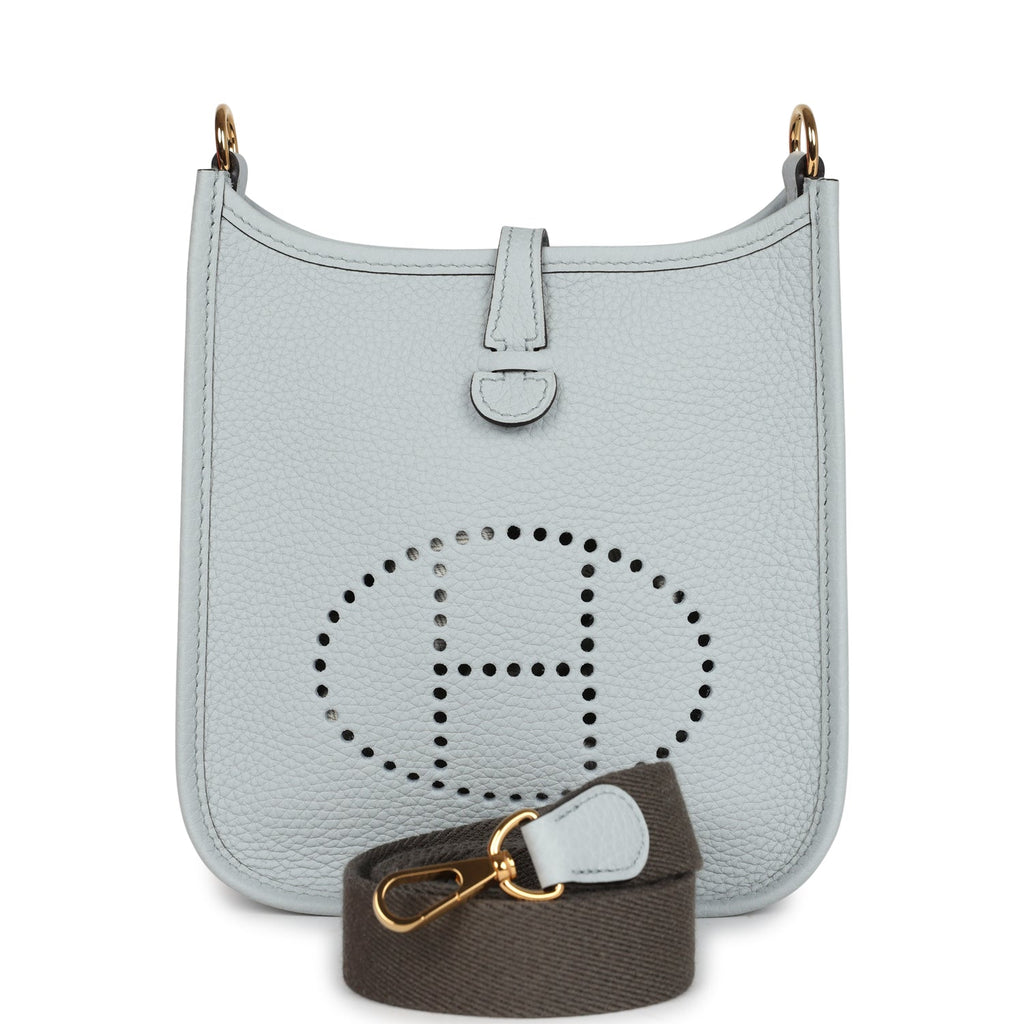 Hermès Evelyne TPM Bleu Pale Clemence Gold Hardware