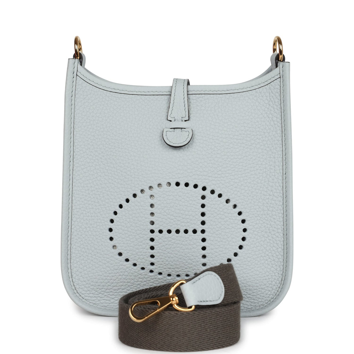 Hermès Evelyne TPM Bleu Pale Clemence Gold Hardware