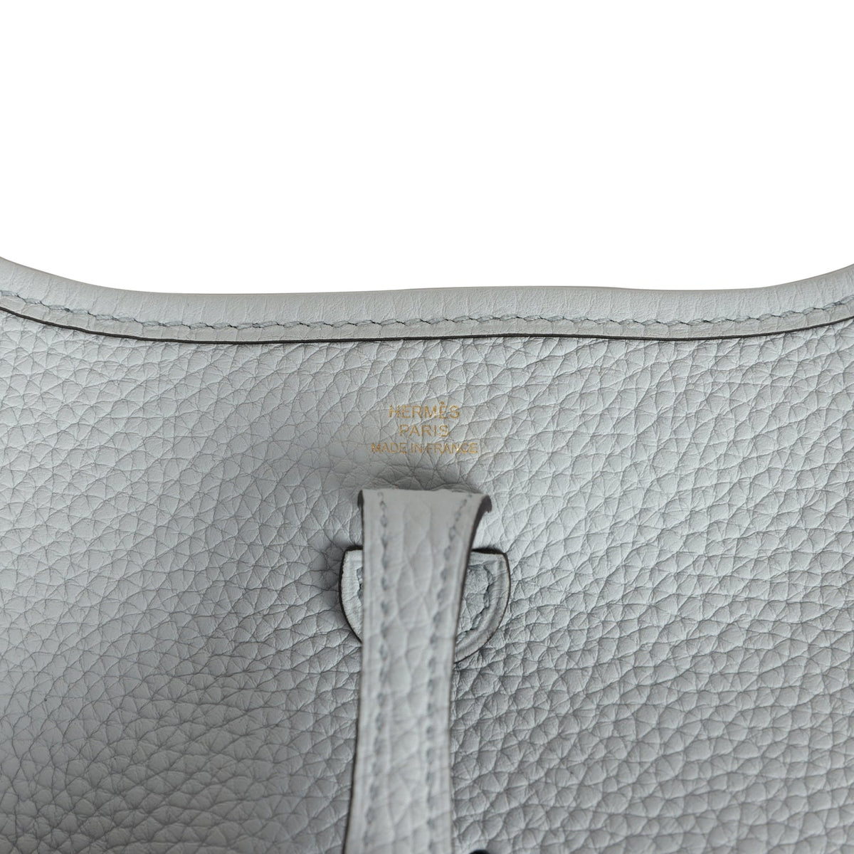 Hermès Evelyne TPM Bleu Pale Clemence Gold Hardware