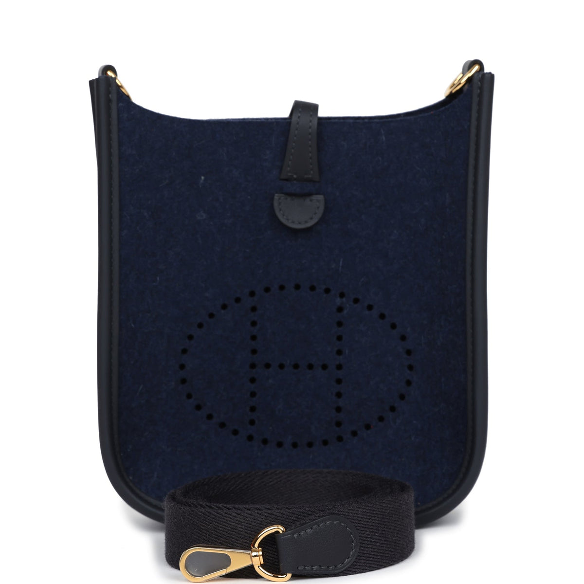 Hermès Evelyne TPM Bleu Nuit Feutre and Caban Swift Gold Hardware