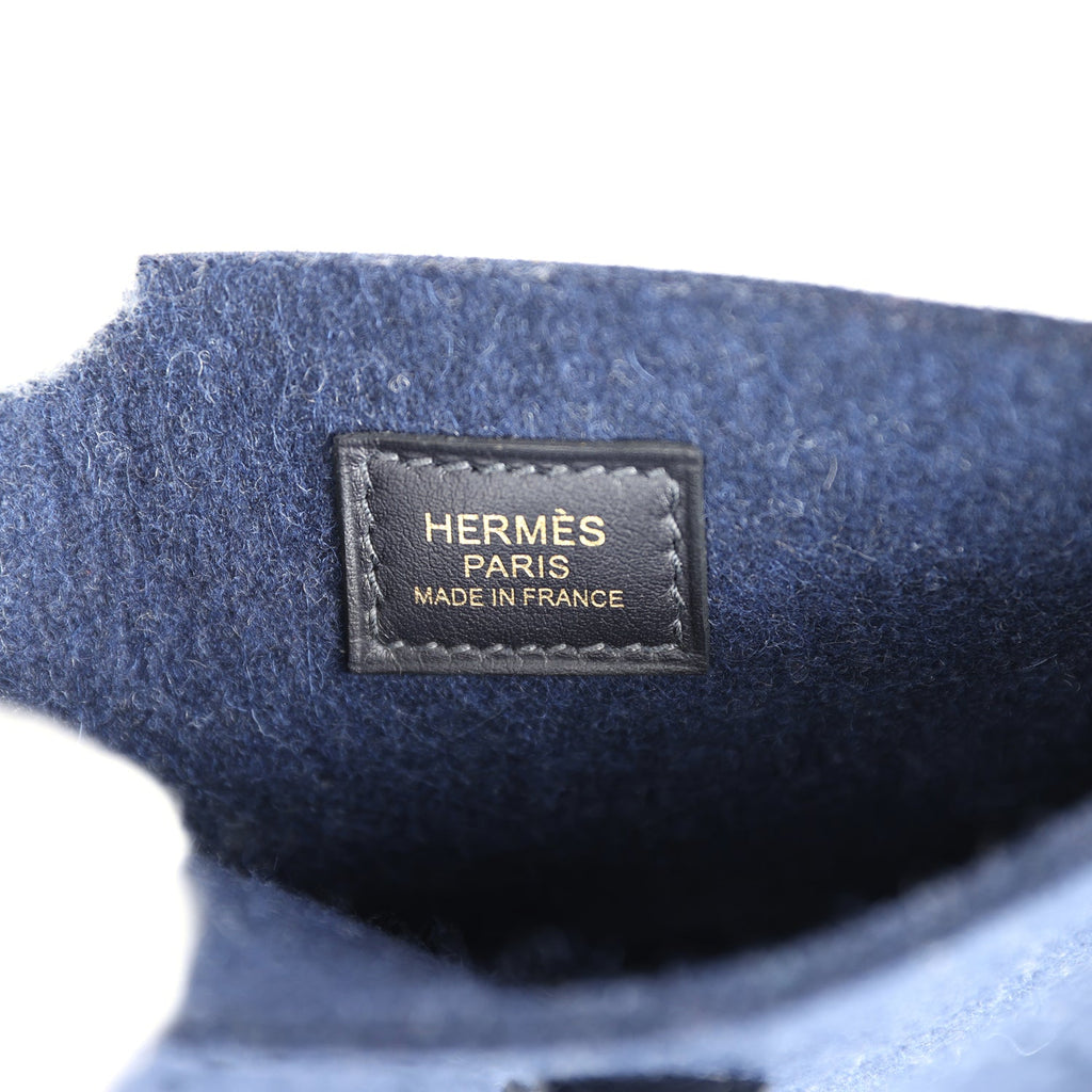 Hermès Evelyne TPM Bleu Nuit Feutre and Caban Swift Gold Hardware