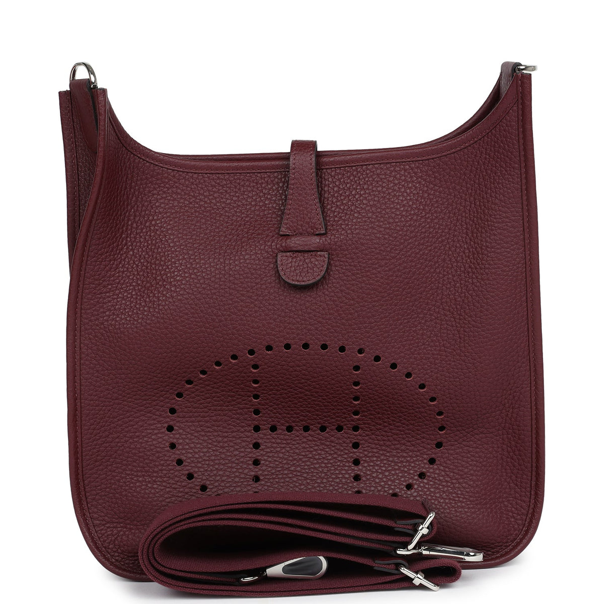 Hermès Evelyne III PM Bordeaux Clemence Palladium Hardware