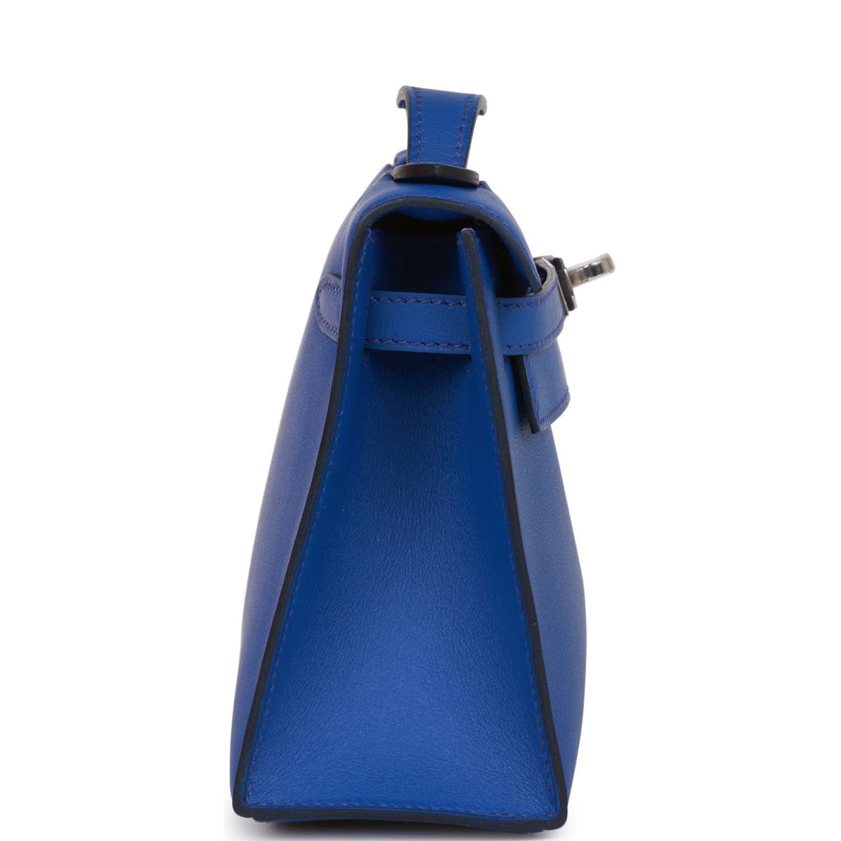 Hermès Kelly Pochette Bleu Royal Swift Palladium Hardware