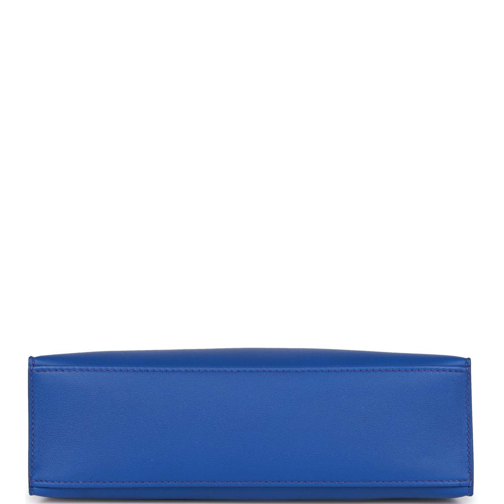 Hermès Kelly Pochette Bleu Royal Swift Palladium Hardware