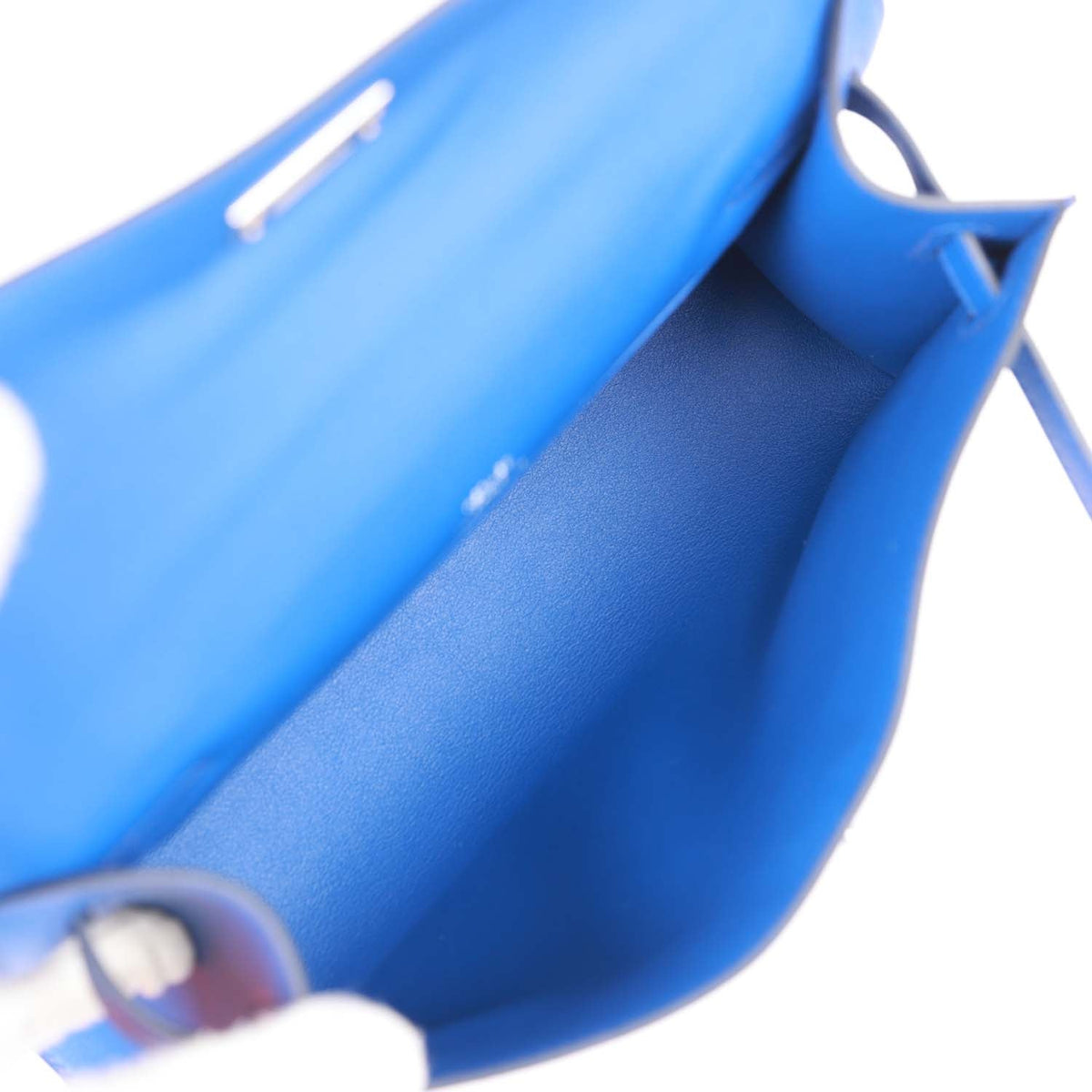 Hermès Kelly Pochette Bleu Royal Swift Palladium Hardware
