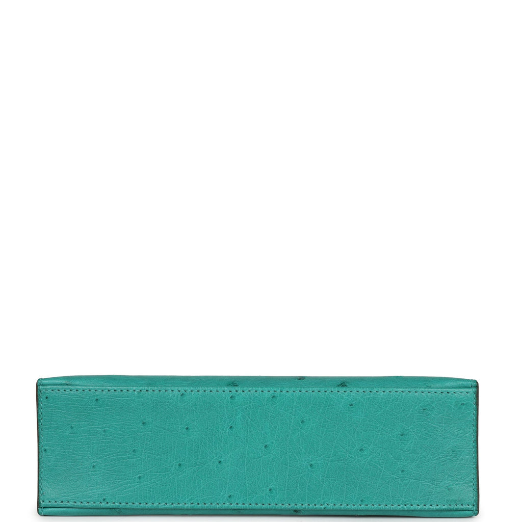 Hermès Kelly Pochette Vert Verone Ostrich Gold Hardware