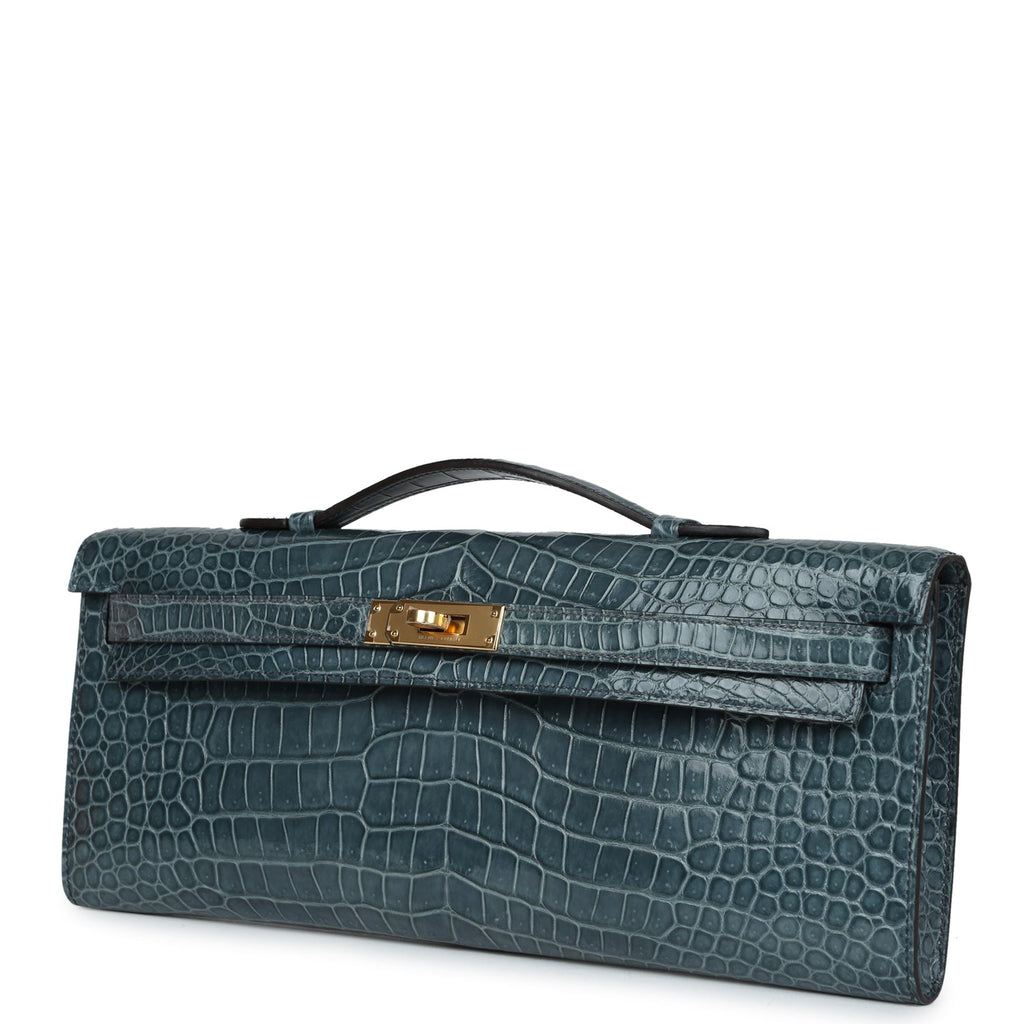 Hermès Kelly Cut Colvert Shiny Faux Leather Gold Hardware