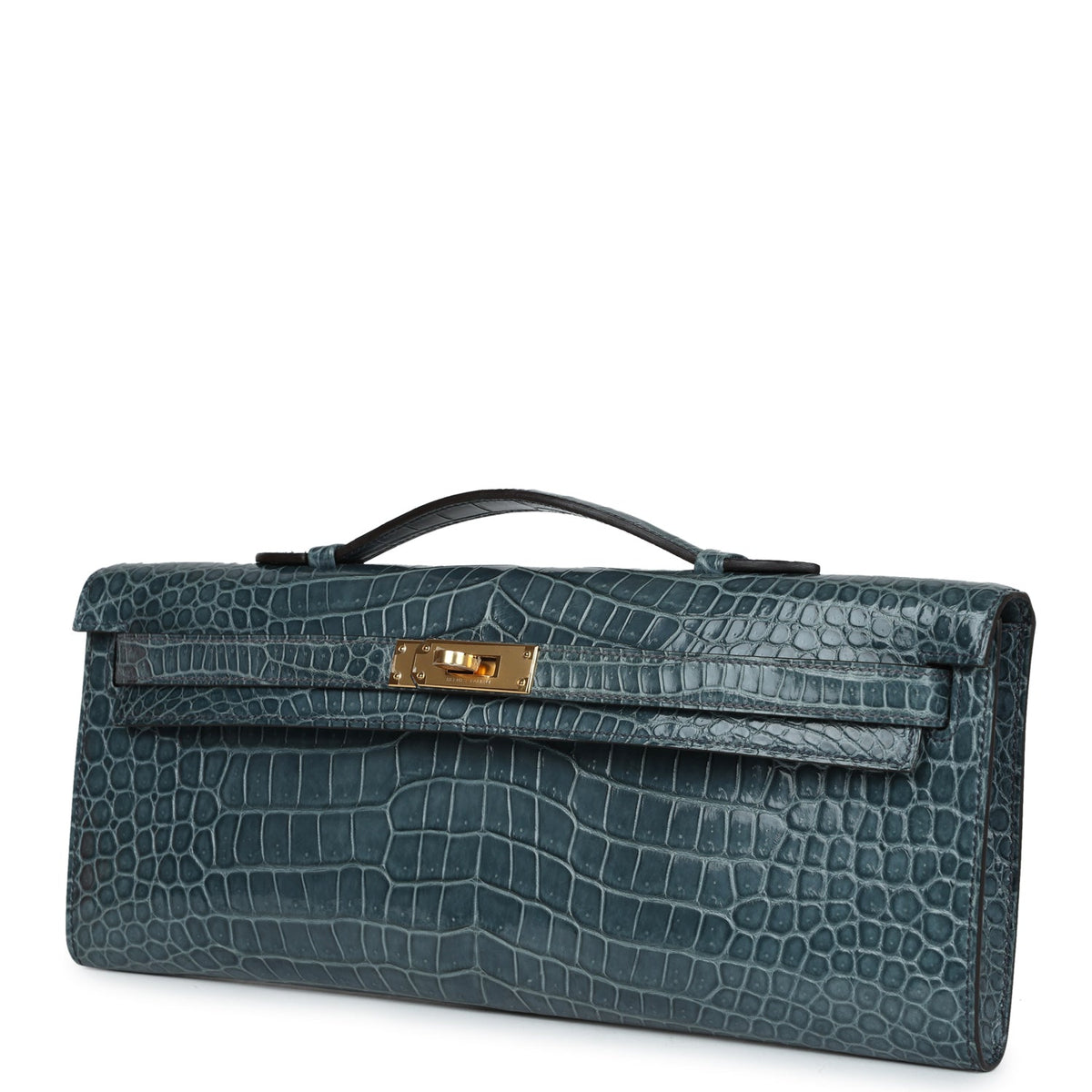 Hermès Kelly Cut Colvert Shiny Faux Leather Gold Hardware