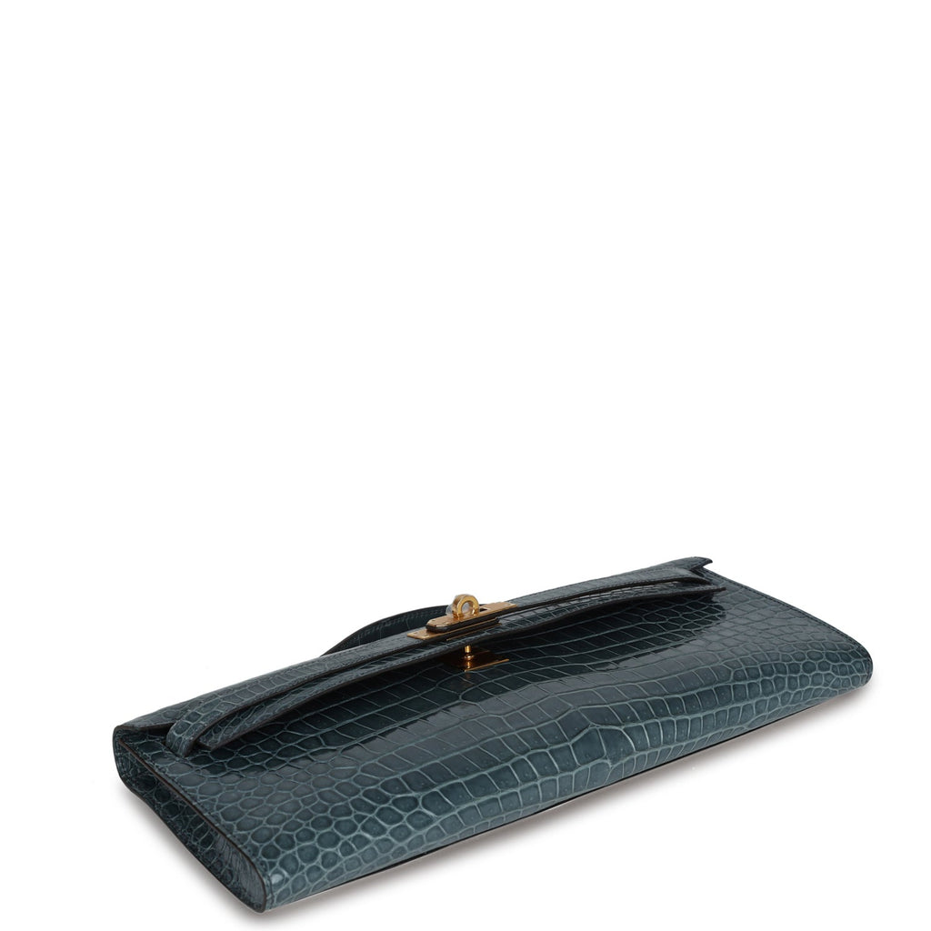 Hermès Kelly Cut Colvert Shiny Faux Leather Gold Hardware