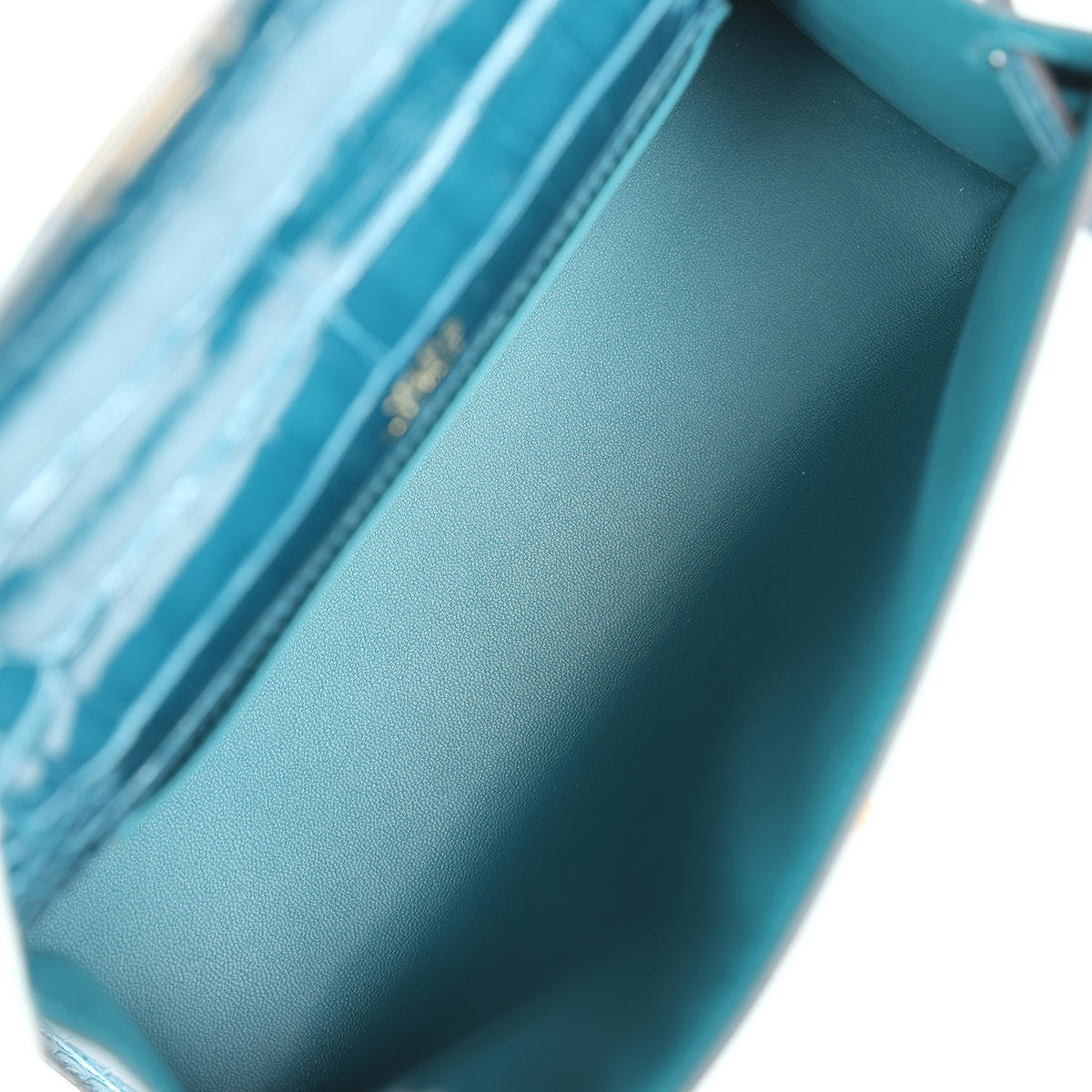 Hermès Kelly Pochette Vert Bosphore Shiny Faux Leather Gold Hardware
