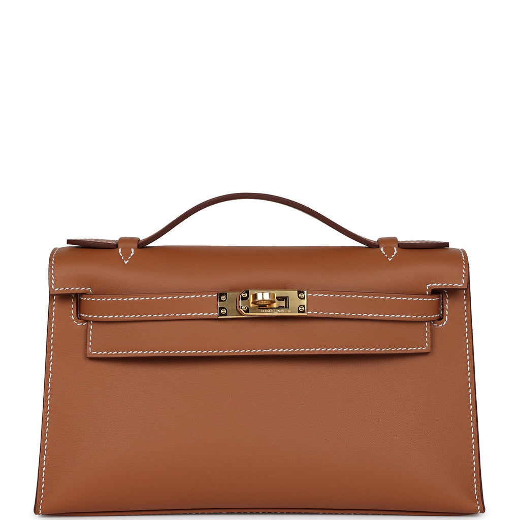 Hermès Kelly Pochette Gold Swift Gold Hardware