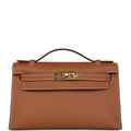 Hermès Kelly Pochette Gold Swift Gold Hardware