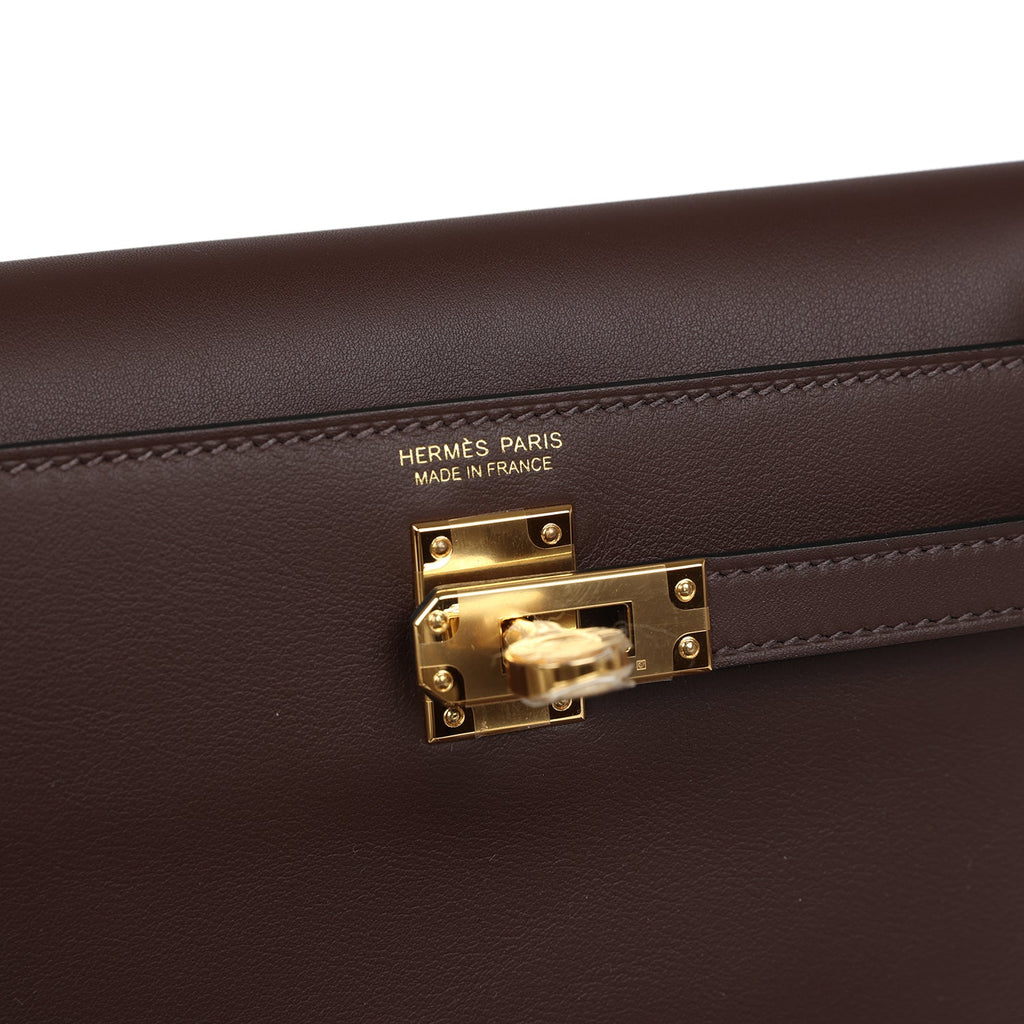 Hermès Kelly Danse Anate Moka Swift Gold Hardware