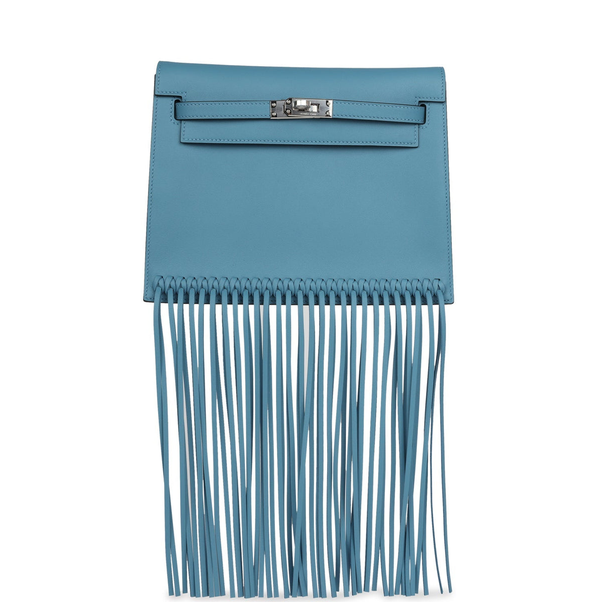 Hermès Kelly Danse Anate Blue Jean Swift Palladium Hardware