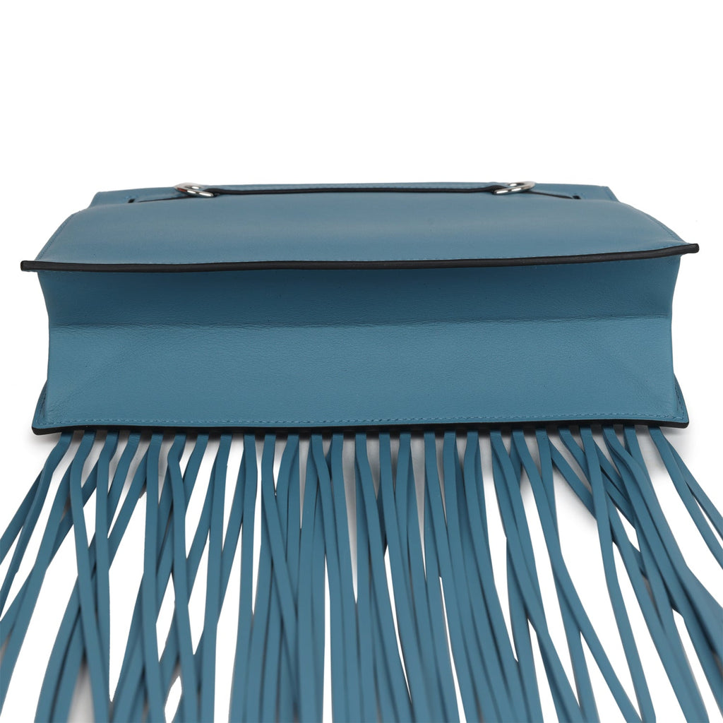 Hermès Kelly Danse Anate Blue Jean Swift Palladium Hardware