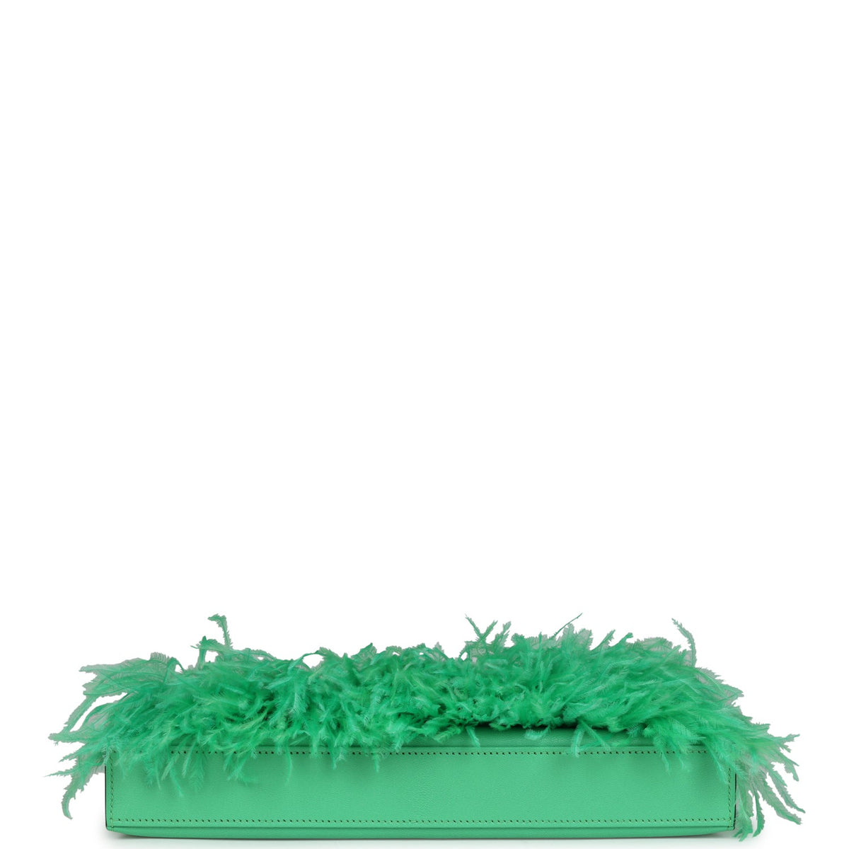 Hermès Kelly Elan Foile Vert Comics Chevre and Ostrich Feather Palladium Hardware