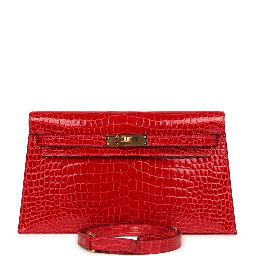 Hermès Kelly Elan Braise Shiny Faux Leather Gold Hardware