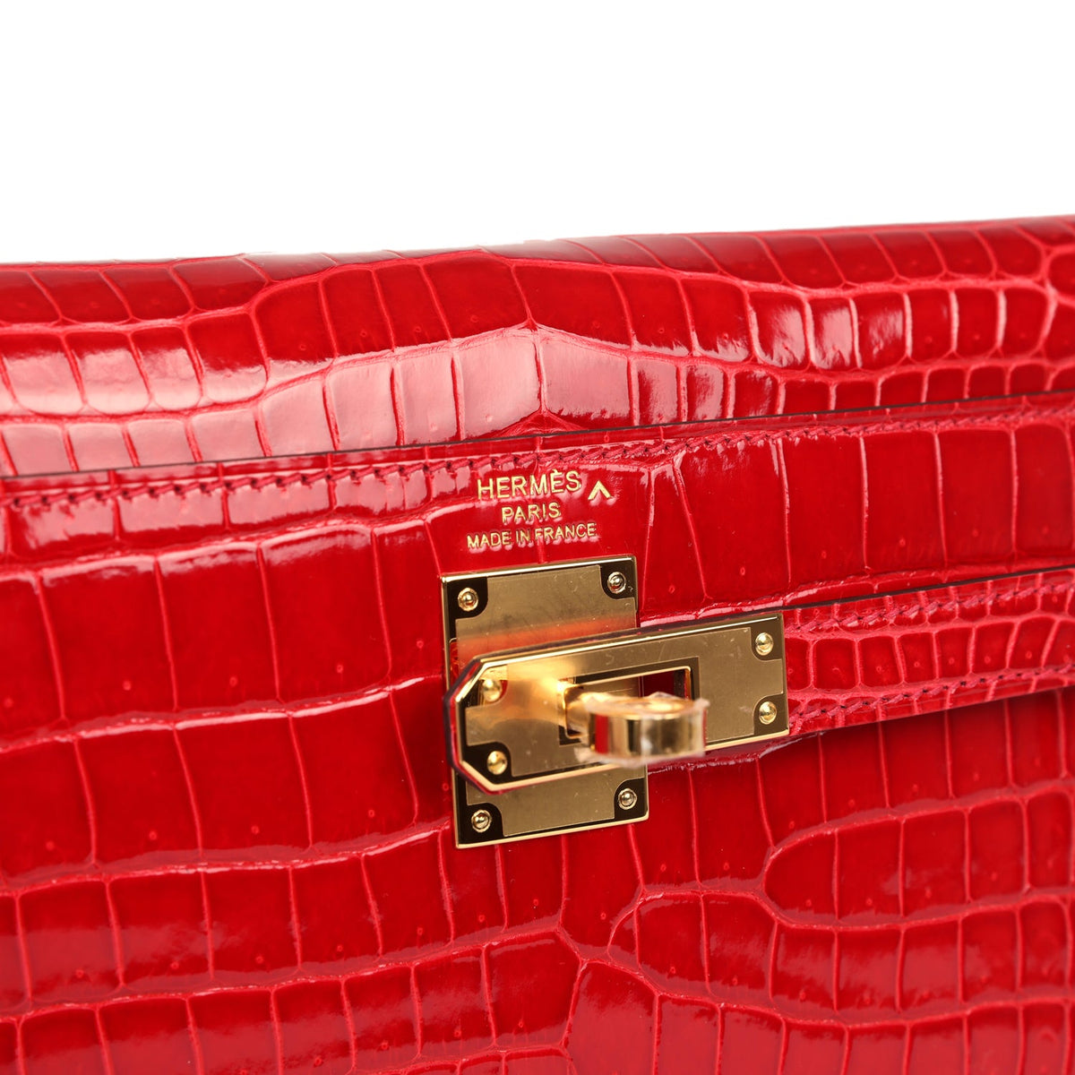 Hermès Kelly Elan Braise Shiny Faux Leather Gold Hardware