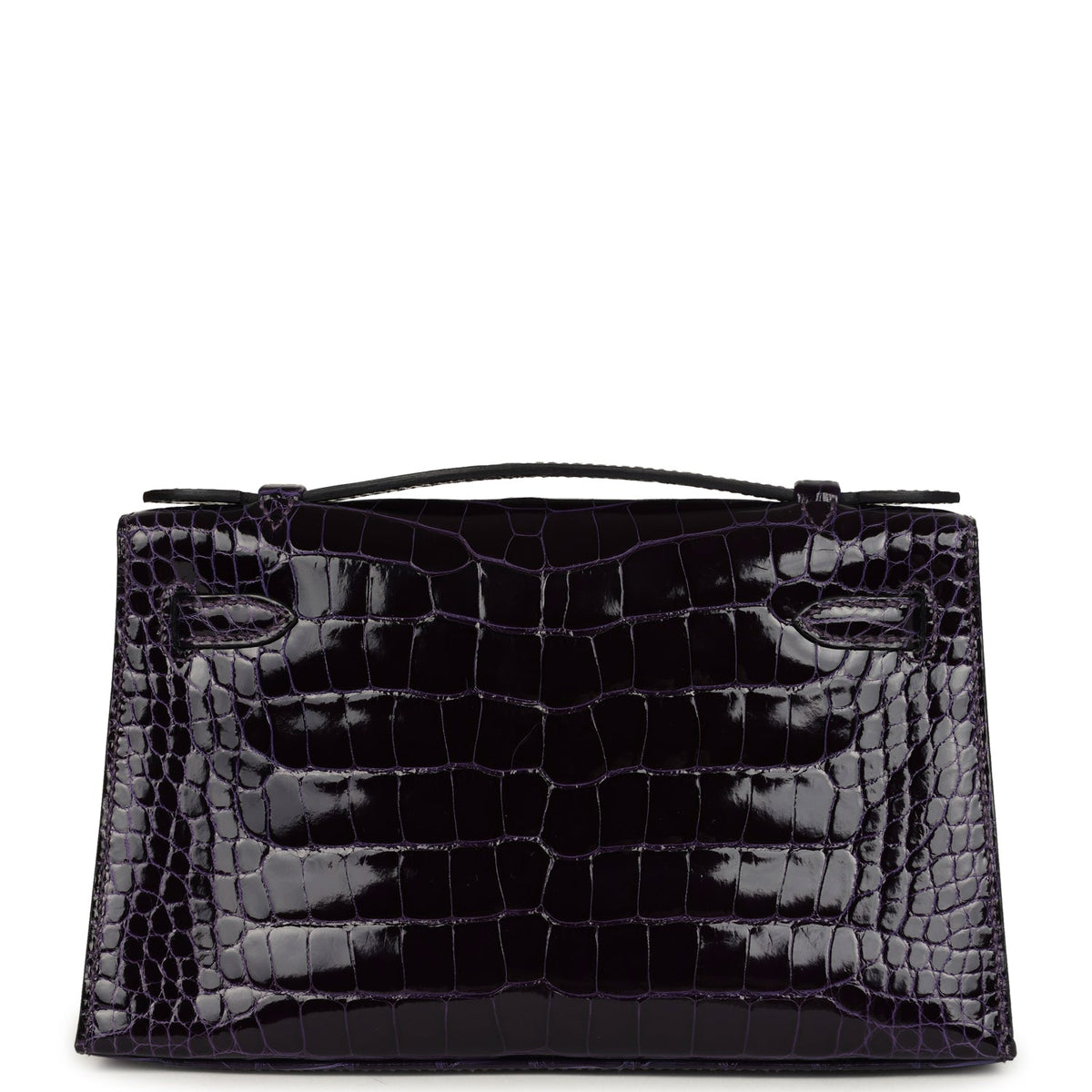 Hermès Kelly Pochette Amethyst Shiny Faux Leather Gold Hardware