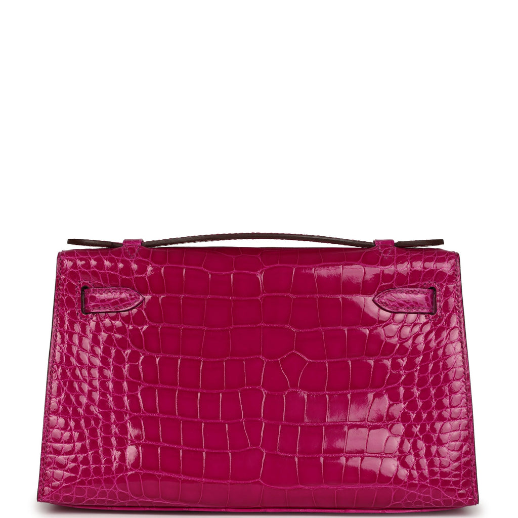 Hermès Kelly Pochette Rose Scheherazade Shiny Faux Leather Gold Hardware