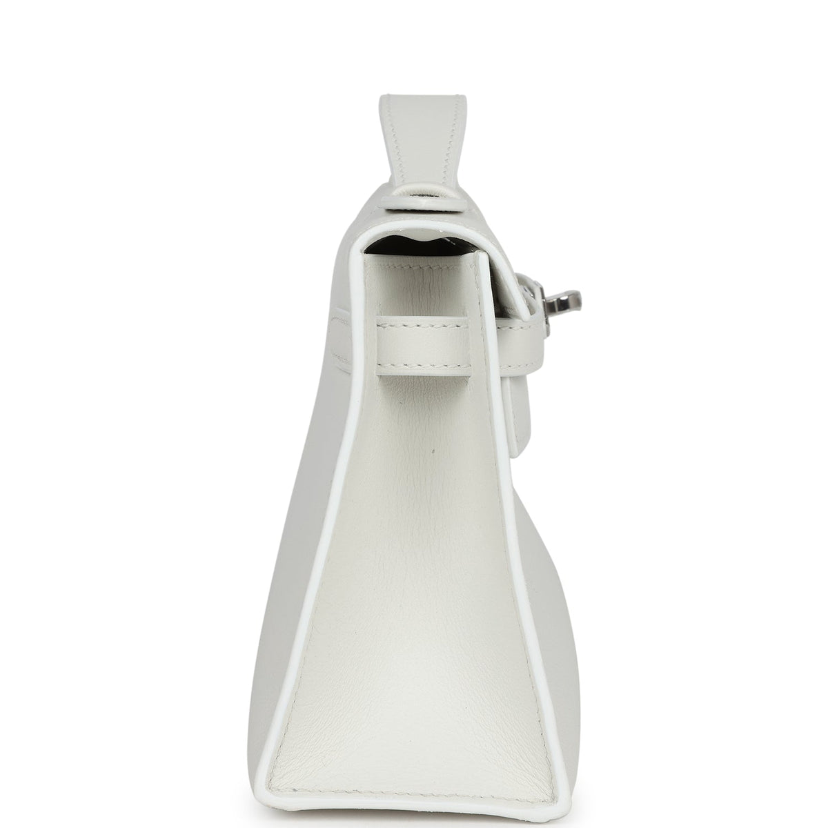 Hermès Kelly Pochette White Swift Palladium Hardware