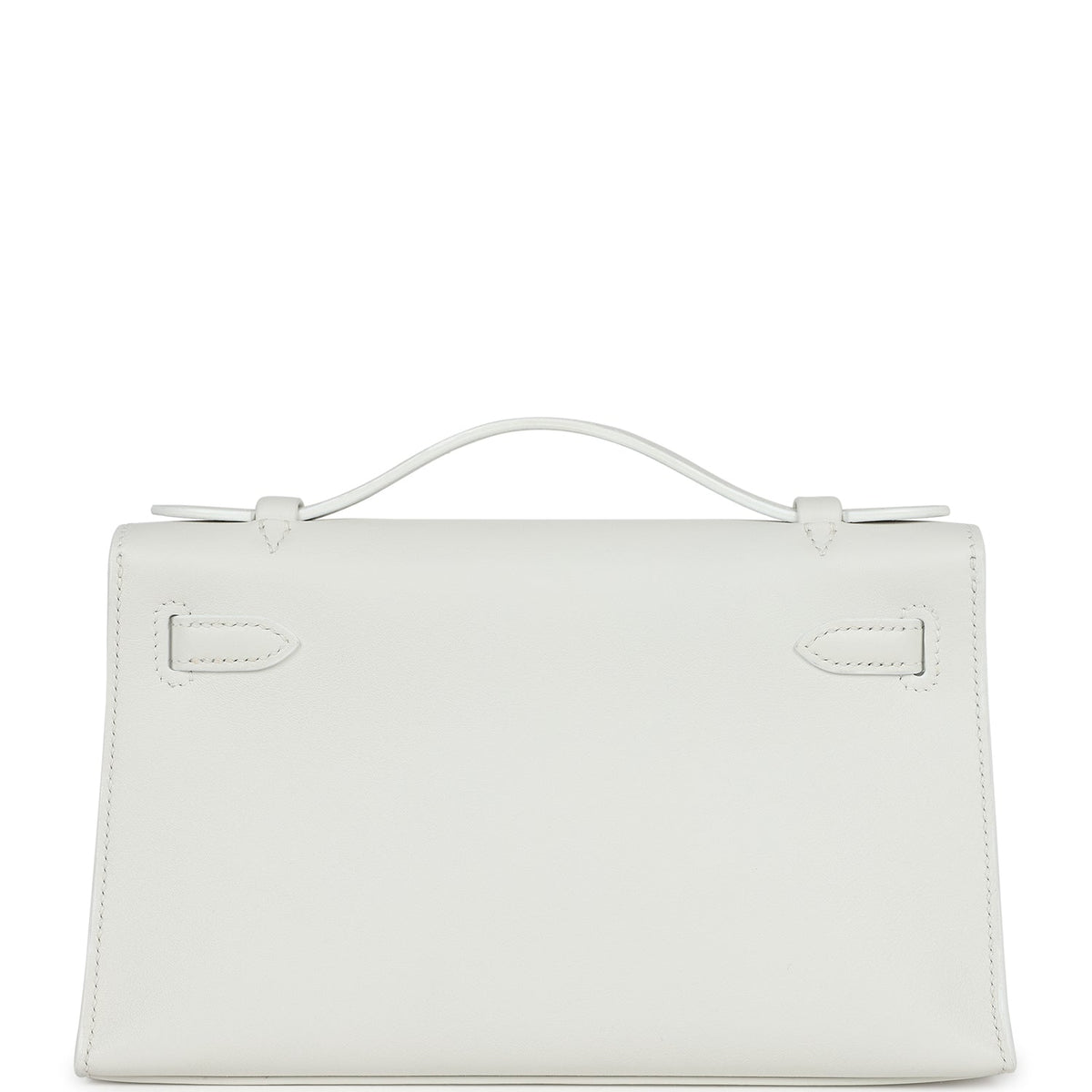 Hermès Kelly Pochette White Swift Palladium Hardware