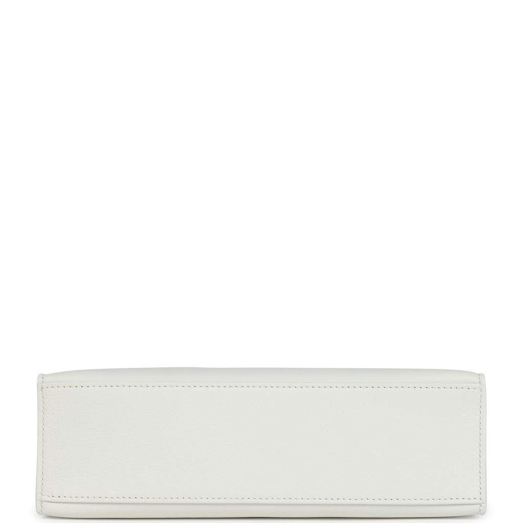 Hermès Kelly Pochette White Swift Palladium Hardware