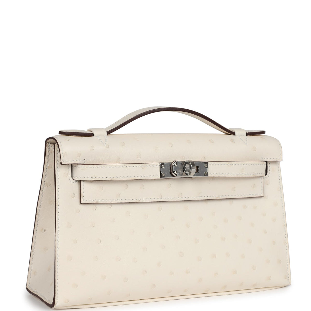 Hermès Kelly Pochette Nata Ostrich Palladium Hardware