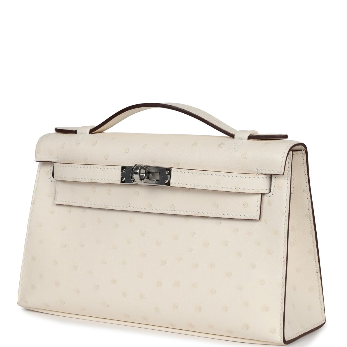 Hermès Kelly Pochette Nata Ostrich Palladium Hardware